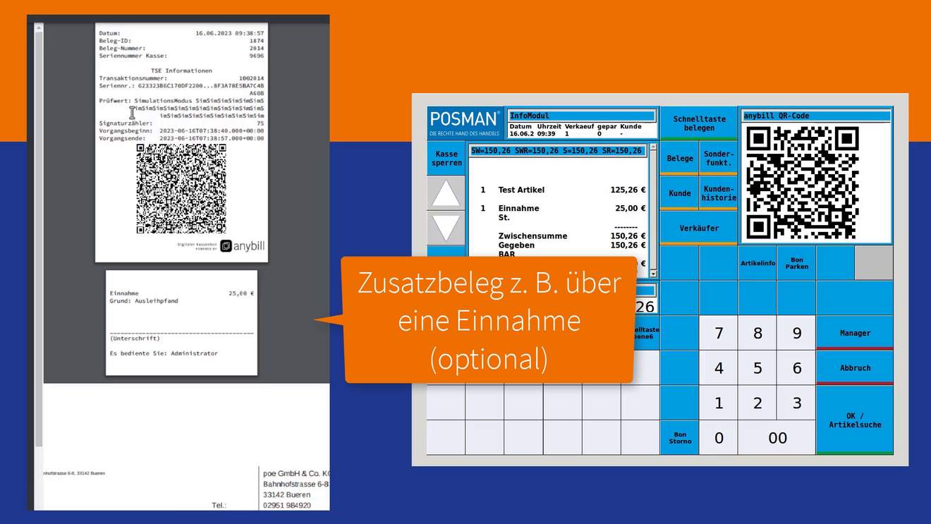 Zusatzbeleg an anybill senden