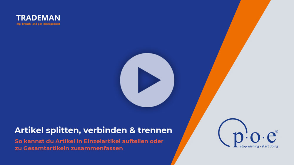 Video Tutorial Artikel splitten, trennen & verbinden